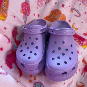 Crush Crocs Lavender platforms